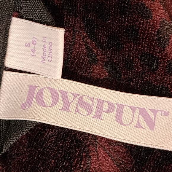 Joyspun Small Burgundy Leopard Cheetah Print Long Sleeve Top - Picture 3 of 5